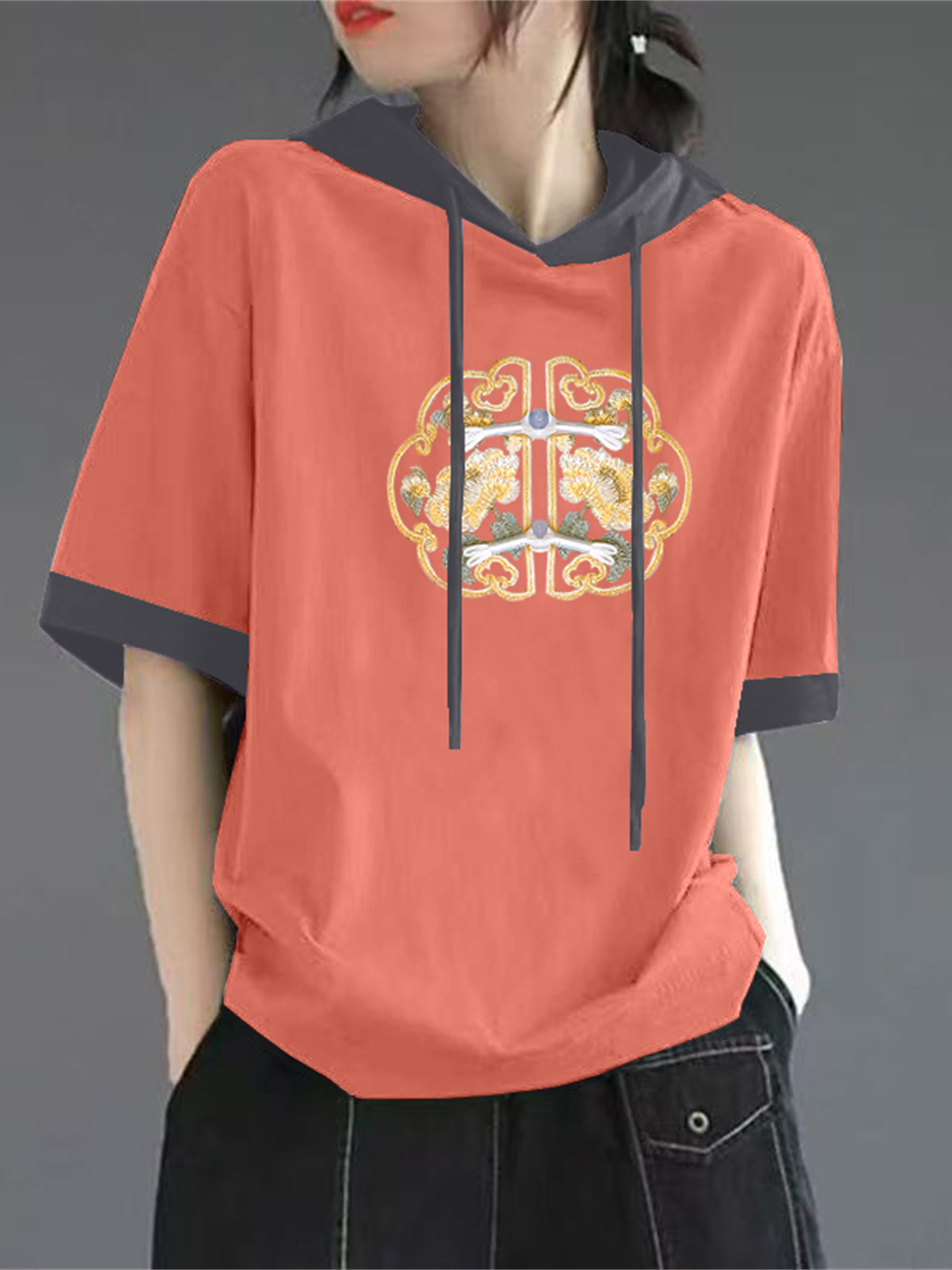 Red Pure Cotton Short Sleeve T - Streetwear High End Brand recension och pris